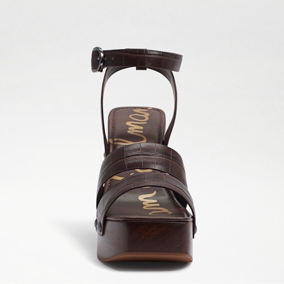 Sam Edelman Brown Leather Platform Sandals - Picture 3 of 4